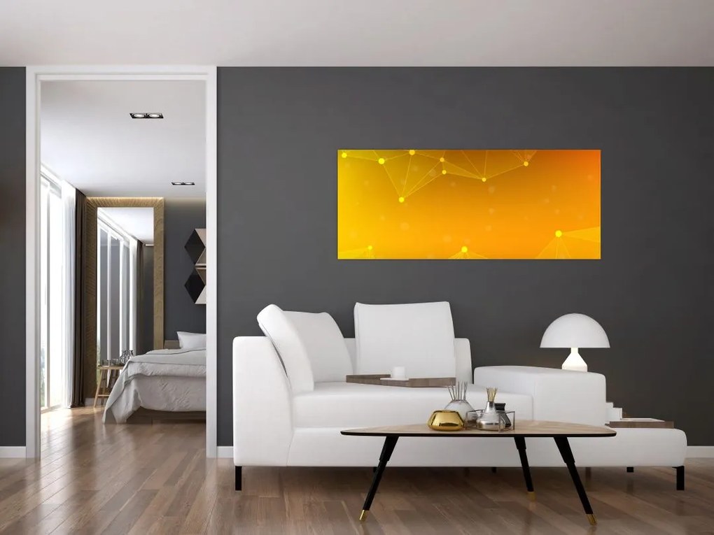 Tabloul abstract galben (120x50 cm)