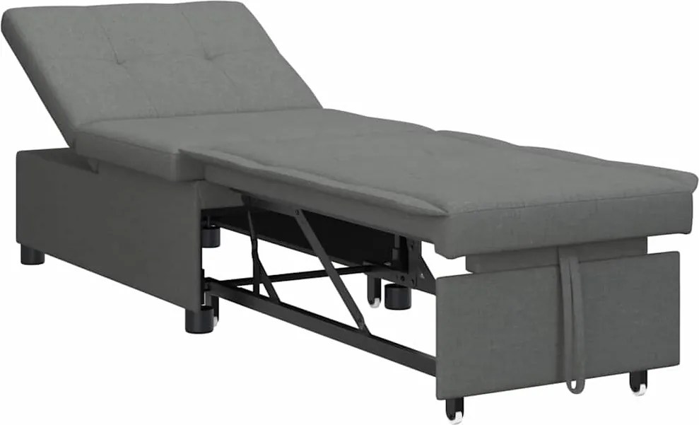 vidaXL Canapea extensibilă Gri închis 194 x 50 x 82 cm țesătură