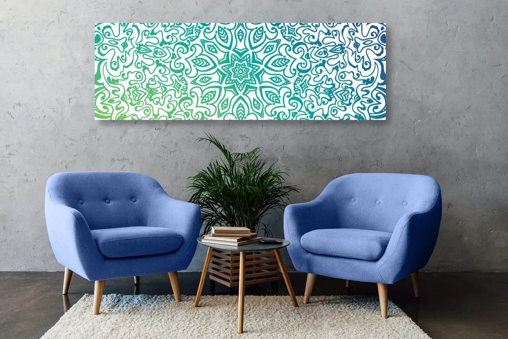 Tablou Mandala albastru-verde