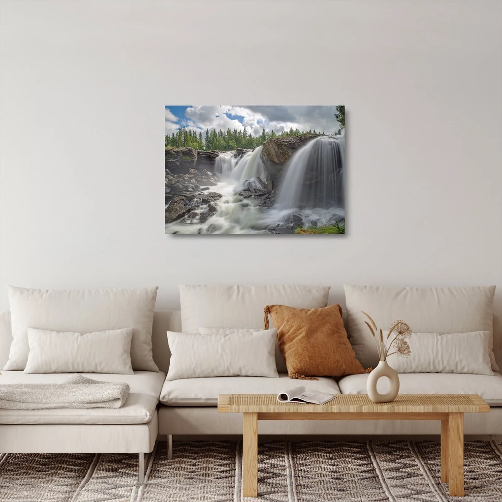Tablou pe sticlă cu cascade (70x50 cm)