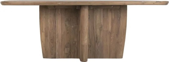 Masă dining dreptunghiulara din lemn de tec reciclat, finisaj natur, "Grand Loft"