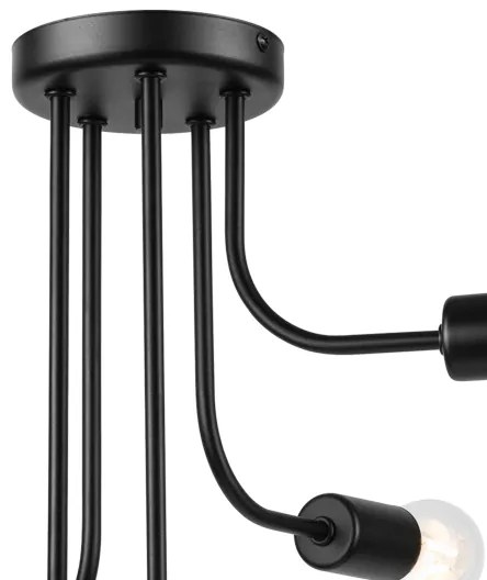Lustră aplicată TRINITY 5xE27/15W/230V negru