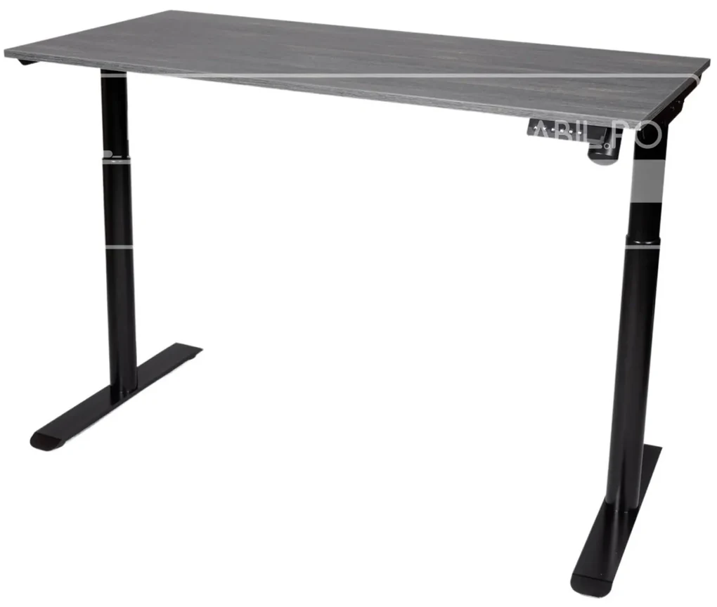 Birou reglabil electric TerrA3 s BLACK - profil pătrat , 1 motor, cadrul negru (Dimensiune blat: 90x60 cm, Culoare blat: Stejar negru 18mm)