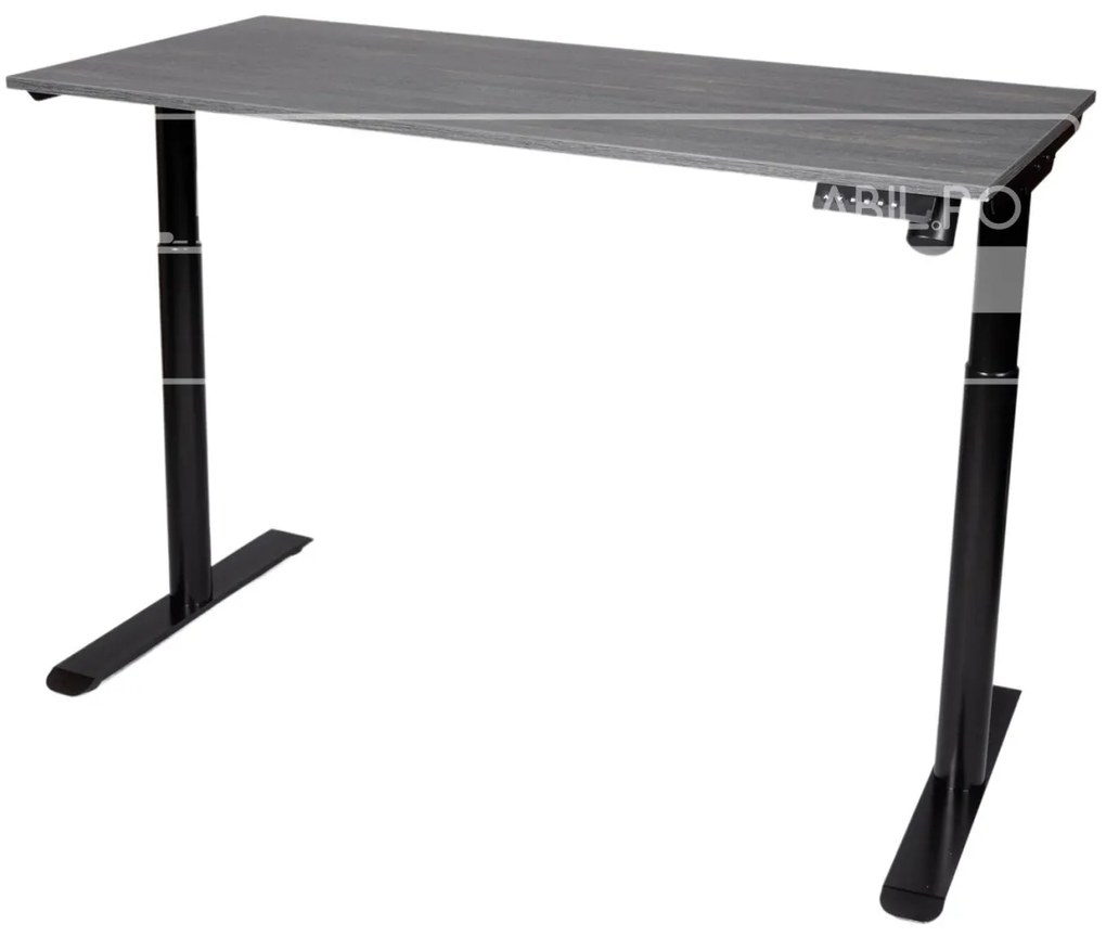 Birou reglabil electric TerrA3 s BLACK - profil pătrat , 1 motor, cadrul negru (Dimensiune blat: 90x60cm, Culoare blat: Alb 25mm)