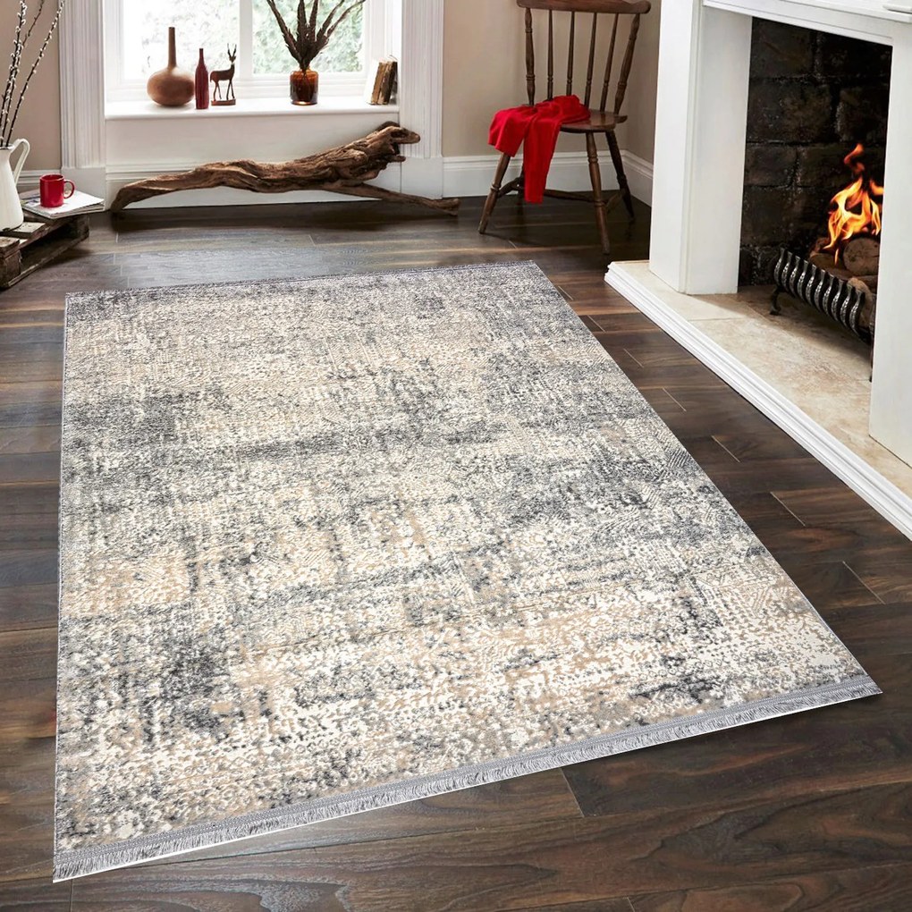 Covor hol Conceptum Hypnose 100/150 cm, Culoare: Gri Bej Crem
