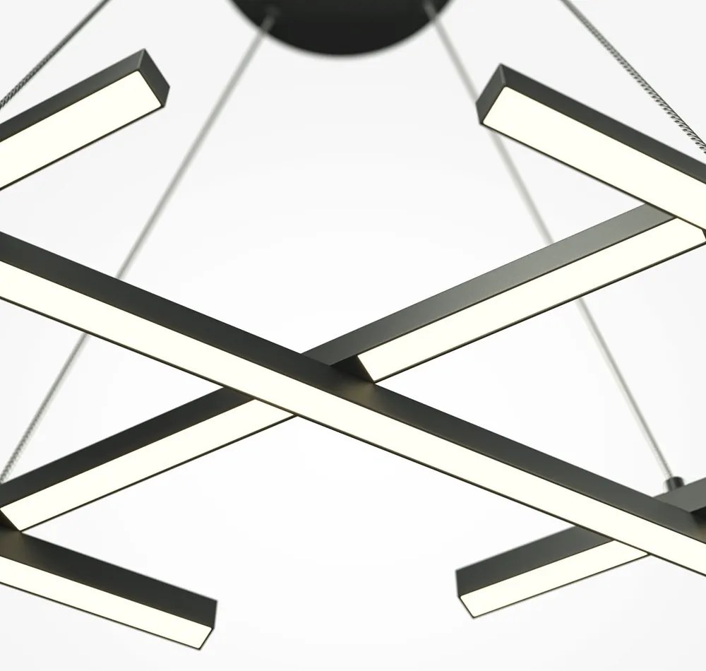 Lustra LED suspendata design geometric Halo negru