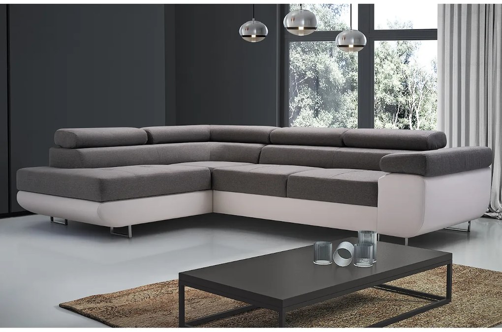 Supermobel Coltar extensibil ASTON, 273x70/85x203, sioux 1115/lux 32, colt pe dreapta
