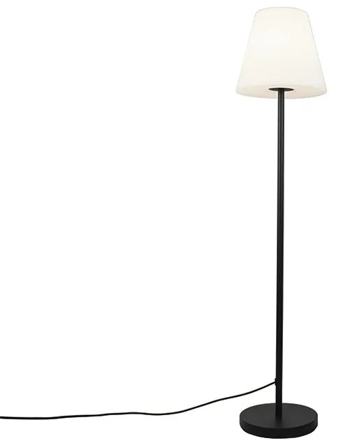 Lampă de podea pentru exterior neagră cu abajur alb 35 cm IP65 - Virginia