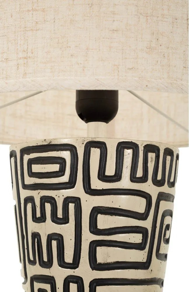 Lampadar negru/crem cu abajur textil (înălțime 145 cm) Nairobi – Mauro Ferretti
