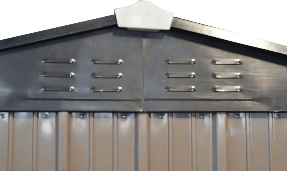 Depozit grădină pentru scule din tablă, maro / antracit, 2x1,3 m, RADOL