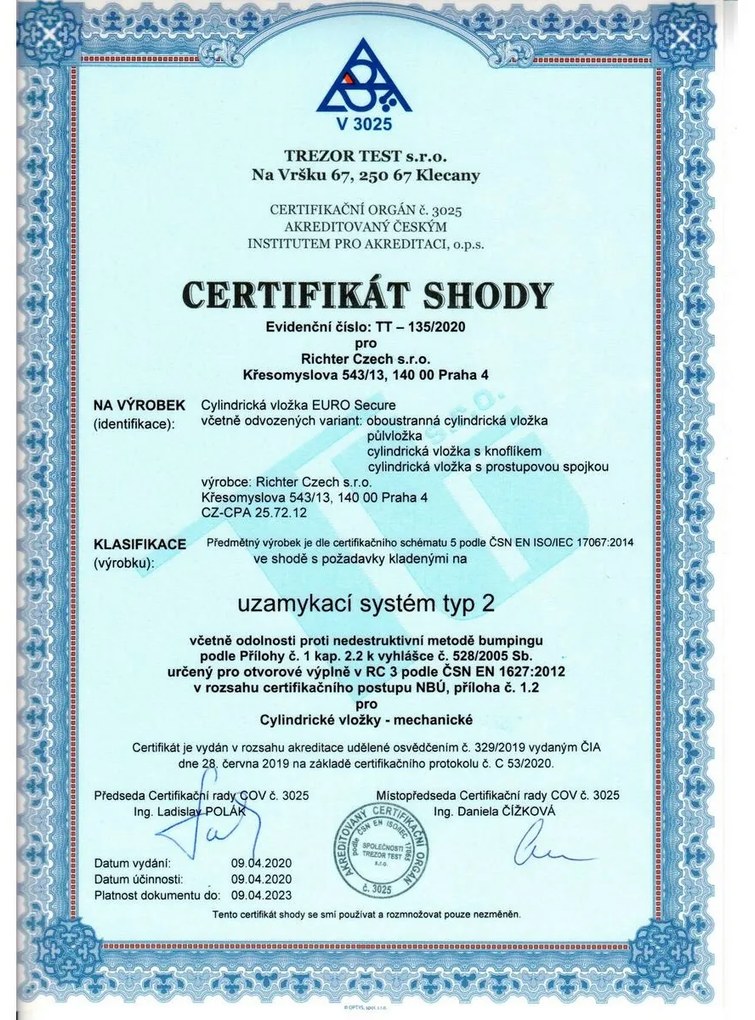 Cilindru Richter ES.30/35.MS 30+35 mm, 6 chei