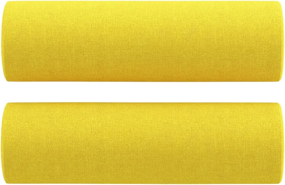 vidaXL Perne decorative, 2 buc., galben deschis, Ø15x50 cm, textil