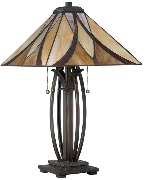 Elstead QZ-ASHEVILLE-TL - Lampă de masă Tiffany ASHEVILLE 2xE27/60W/230V
