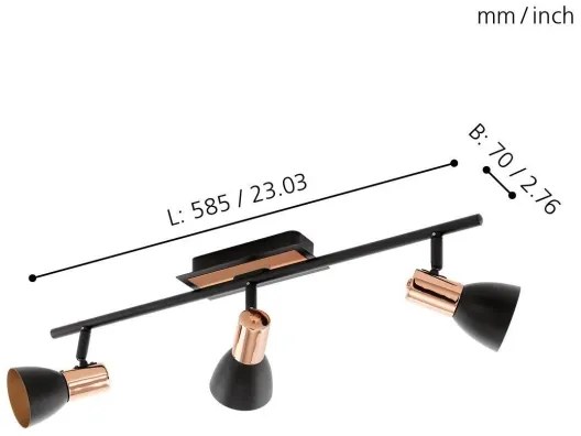 Spot LED Eglo 94586 BARNHAM 3xGU10/3,3W/230V