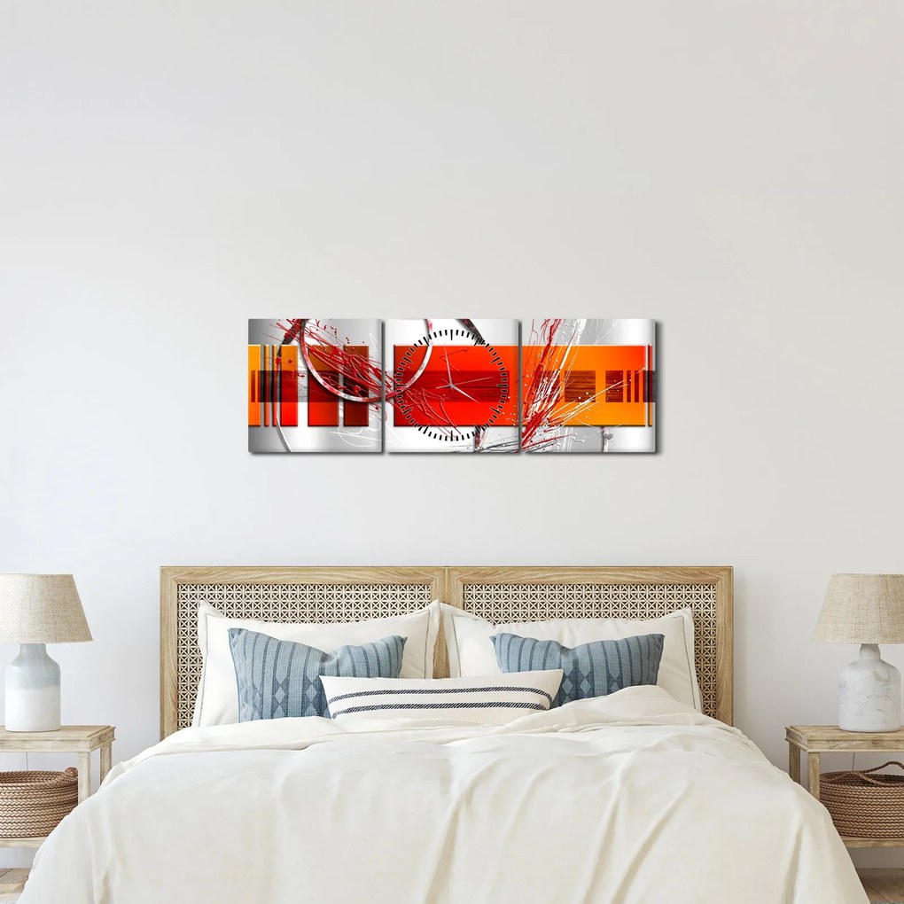 Tablou abstract (cu ceas) (90x30 cm)