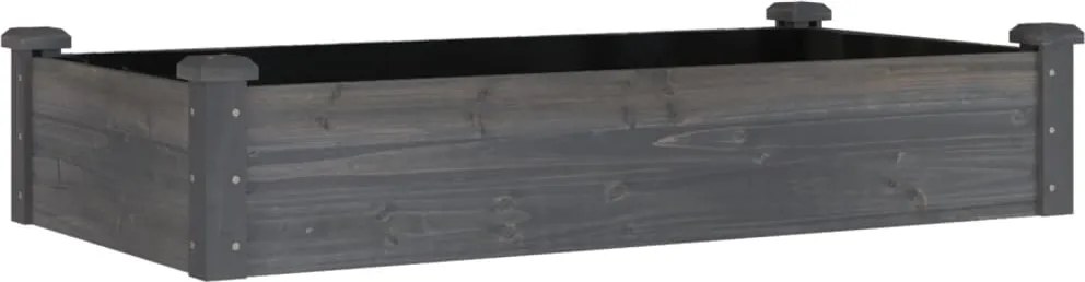 vidaXL Strat grădină înălțat cu căptușeală gri 120x60x25 cm lemn brad
