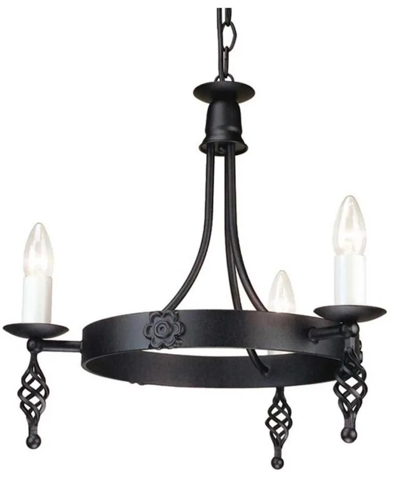 Lustră pe lanț Elstead BY3-BLACK BELFRY 3xE14/60W/230V