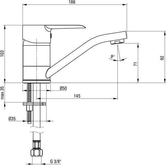 Corio Baterie pentru chiuvetă, cu pipă pivotantă - ECO-cartuș Finisaj: Crom BFCE026M