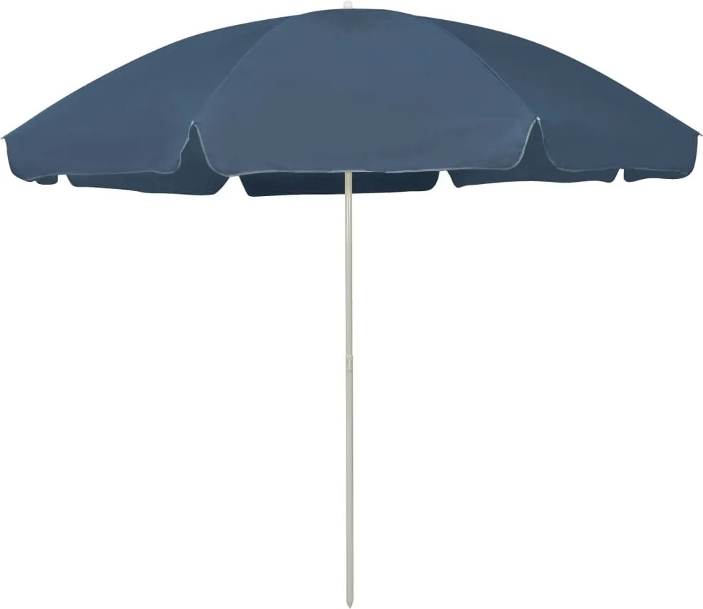 vidaXL Umbrelă de soare de plajă, albastru, 300 cm