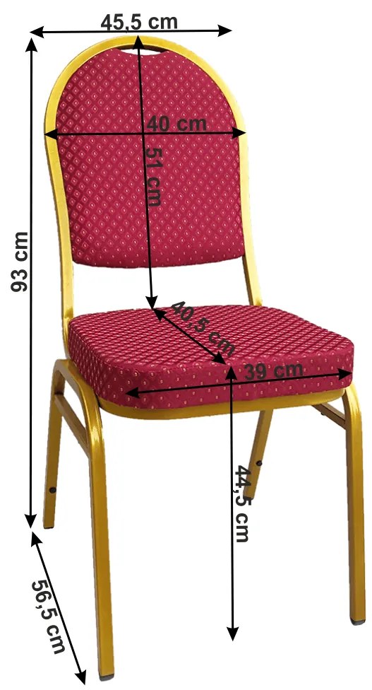 Scaun, stivuitor, material albastru / cadru gri, JEFF 3 NEW 2 Scaun, stivuitor, tesatura rosie /vopsea aurie, JEFF 3 NEW