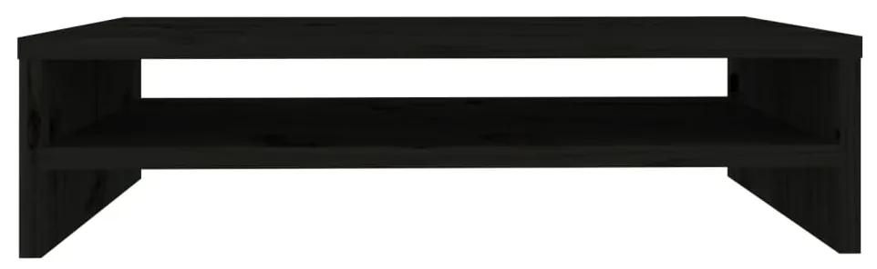 Stand pentru monitor, negru, 50x24x13 cm, lemn masiv de pin 1, Negru