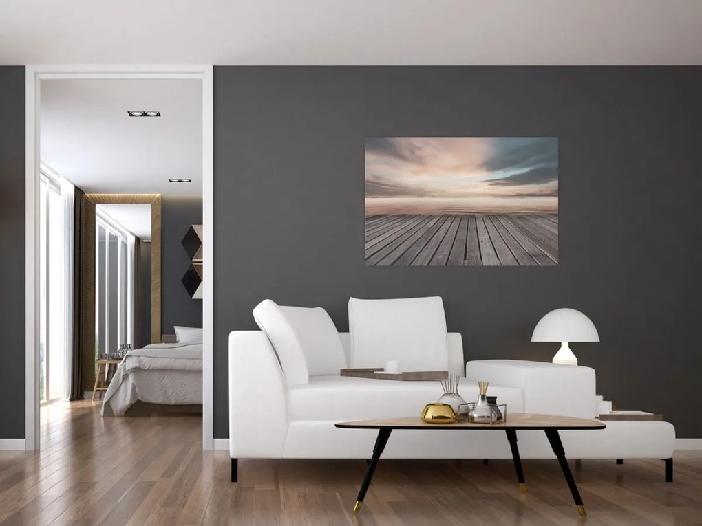 Tablou - Pier la apus de soare (90x60 cm)