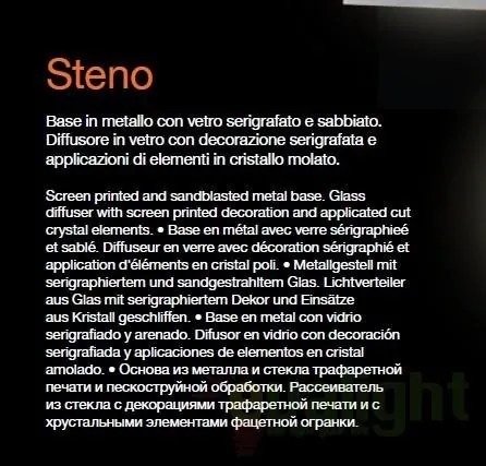Aplica de perete cristal Venezian Steno PL2 087573