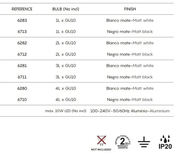 Aplica de perete/tavan cu 2 spoturi SAL negru