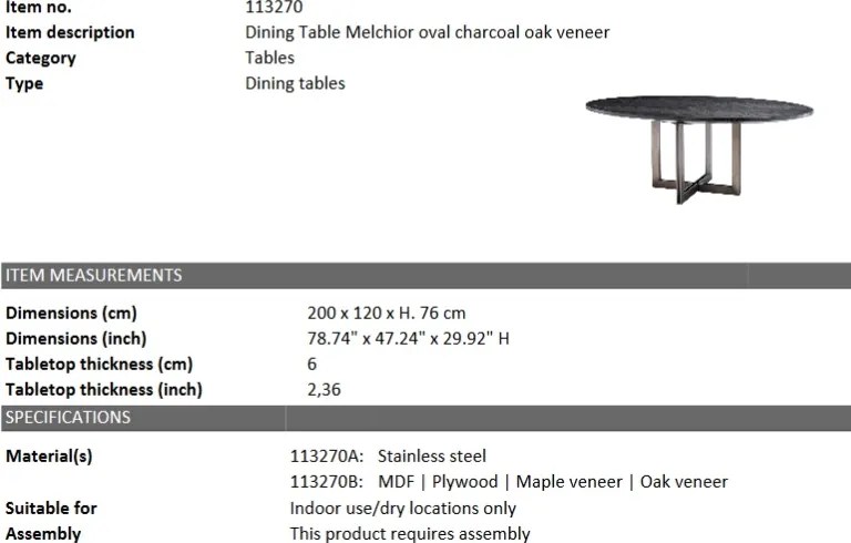 Masa LUX Melchior, bronz 200x120cm 113270 HZ