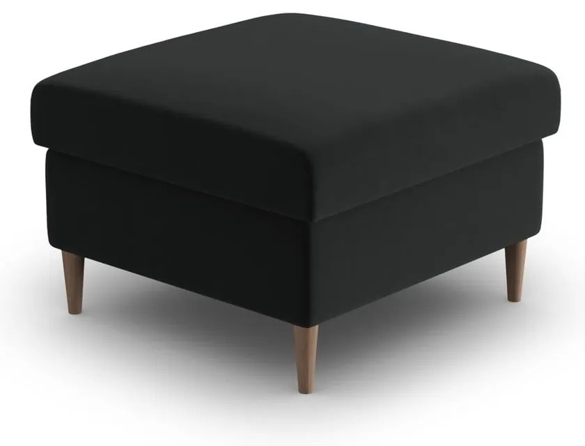 Taburet negru cu tapițerie din catifea Kyoto – Cosmopolitan Design