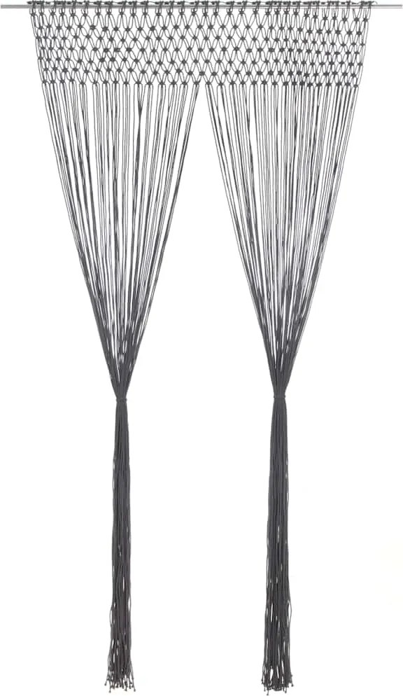 vidaXL Perdea macrame, antracit, 140 x 240 cm, bumbac