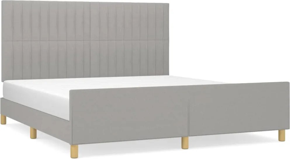 vidaXL Cadru de pat fără saltea, gri deschis, 160x200 cm, textil