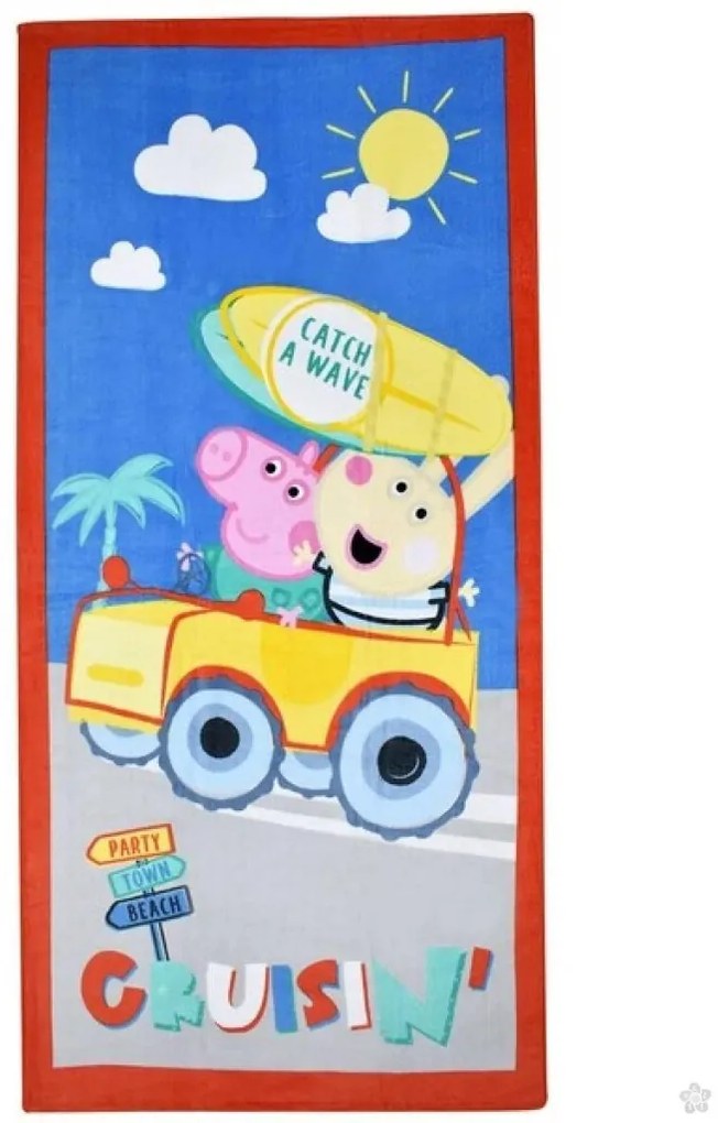 Purcelușa Peppa Catch a Wave prosop de baie, prosop de plajă 70x140cm
