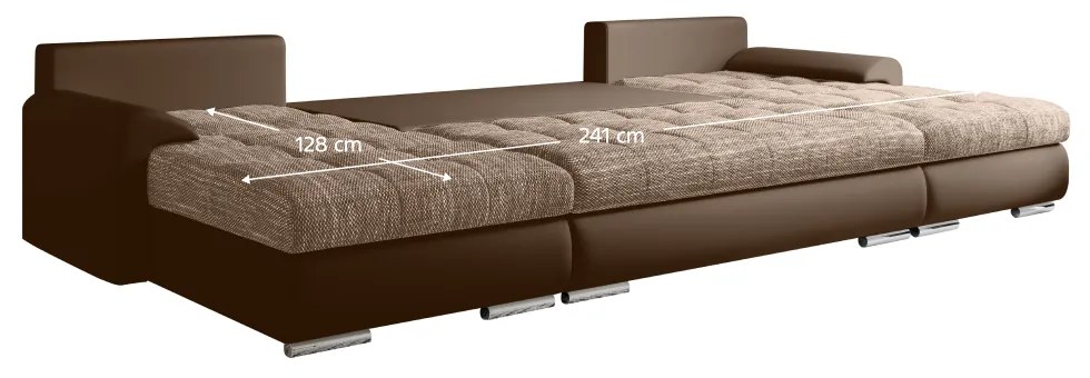 Set canapea universala, piele ecologica maro melir maro, TOLITA U UNI