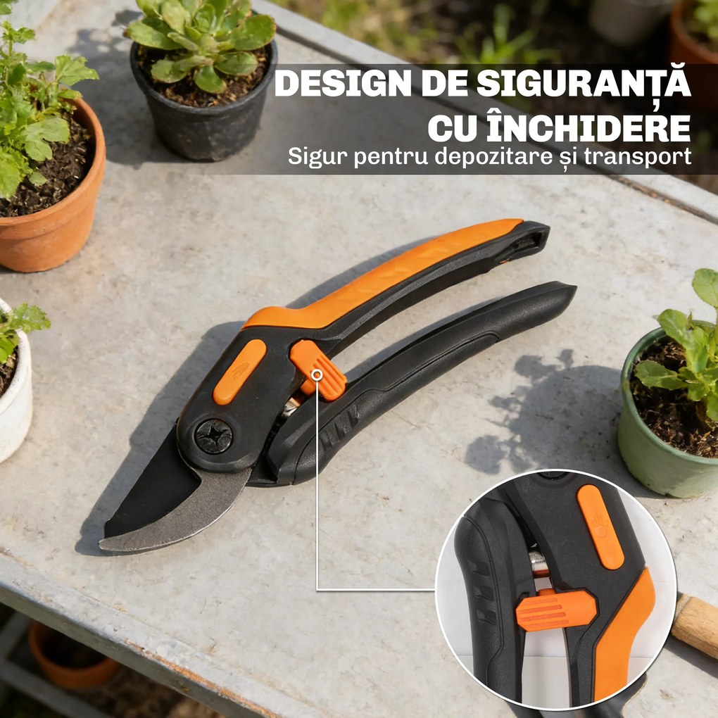 Outsunny Ferăstrău Manual 2-în-1 cu Tijă Telescopică din Aluminiu de 2-3 m, Ferăstrău de Tăiere și Foarfece cu Blocare de Siguranță | Aosom Romania