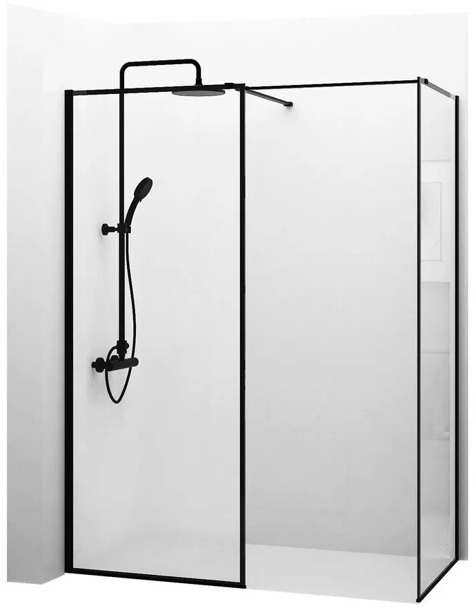 Cabina de dus tip Walk-in Rea Bler cu 2 pereti 80x80 negru