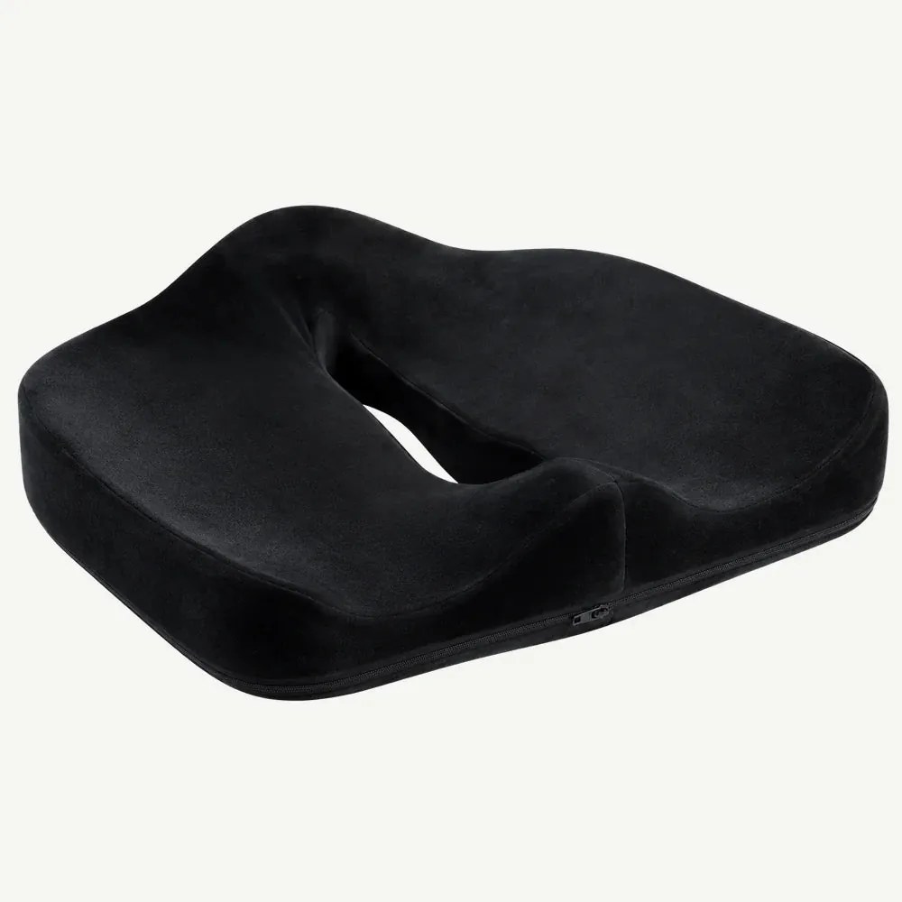 Perna ortopedica sezut memory foam cu ventilatie ORTO COCCIS Ventilation, husa catifea, fermitate normala