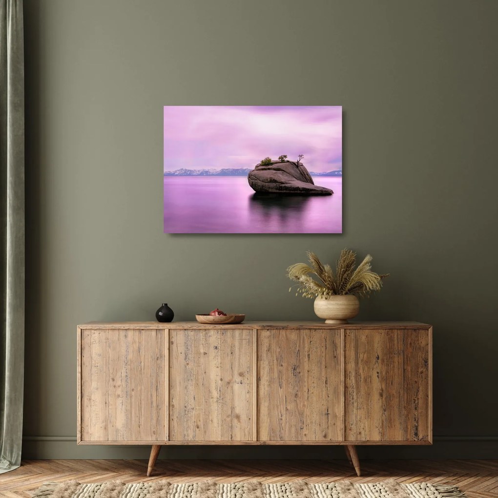 Tablou pe sticlă cu piata în mare (70x50 cm)