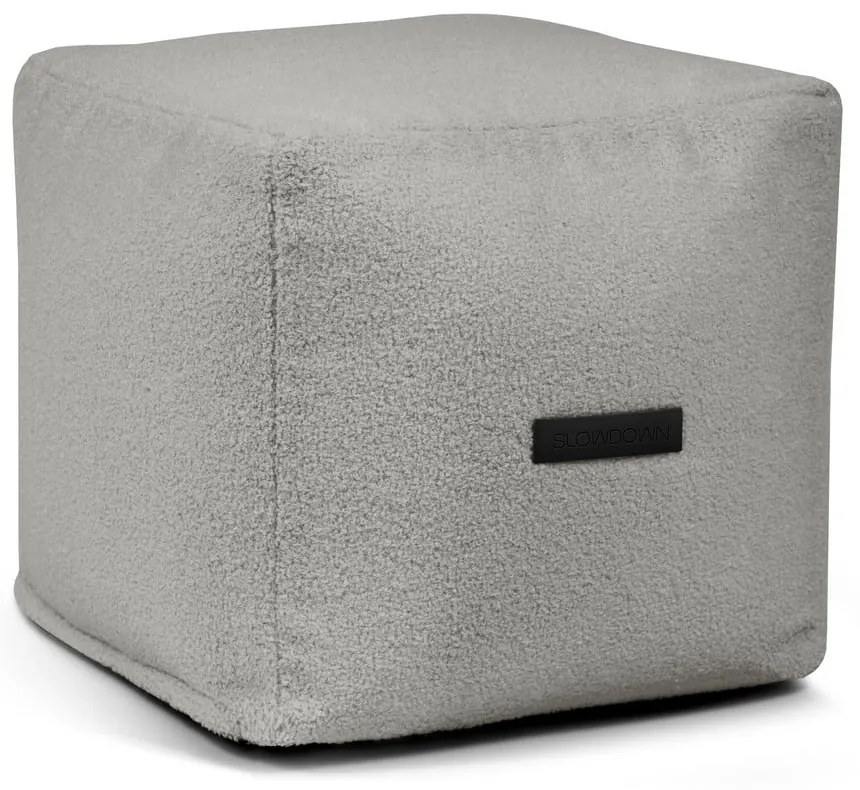 Fotoliu bean bag gri deschis cu tapițerie din țesătură bouclé Up! MooG – SLOWDOWN