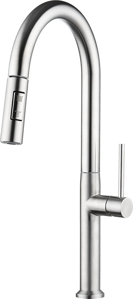 Baterie bucătărie cu duș extractabil - 292 oțel inoxidabil Satinat P14A