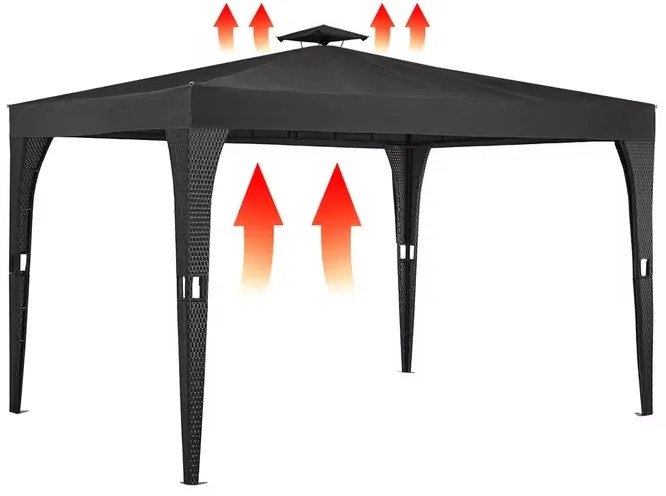 Deuba Pavilion ratan 3x4 m - antracit