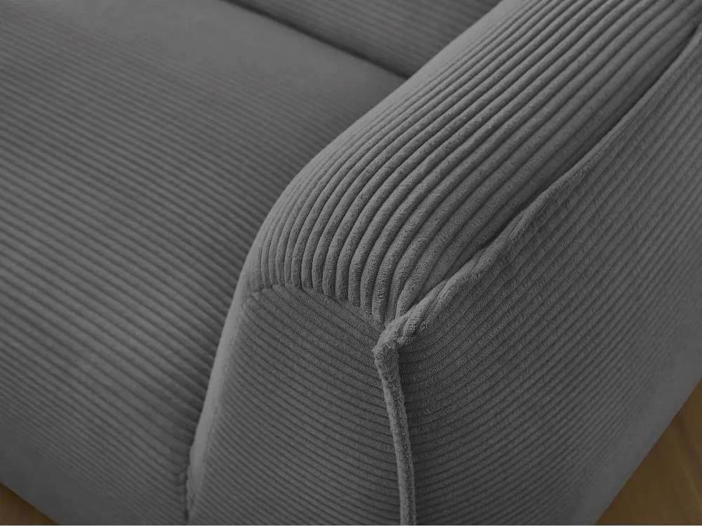 Canapea gri închis cu tapițerie din catifea reiată 242 cm Giorgia – Bobochic Paris