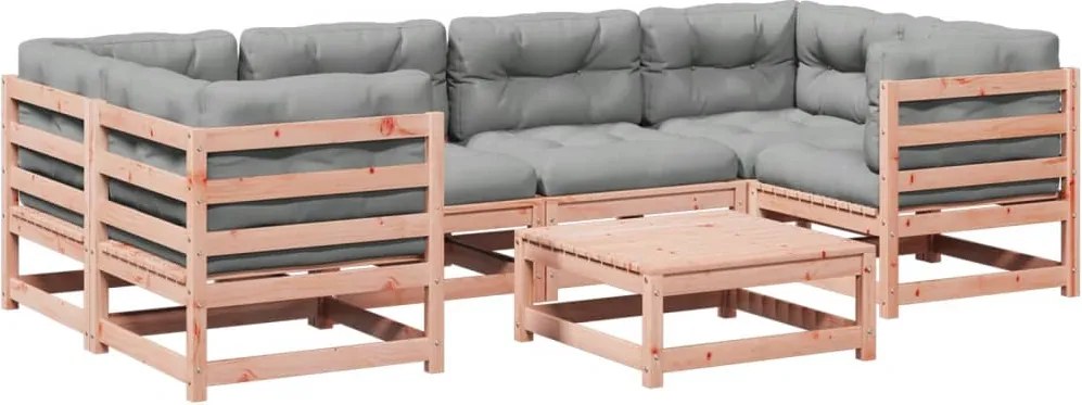 vidaXL Set canapele grădină cu perne, 7 piese, lemn masiv brad douglas