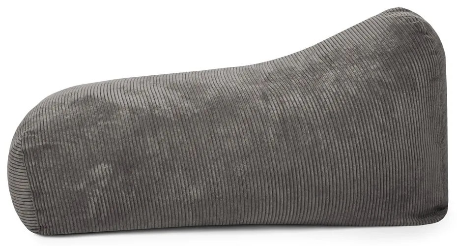 Fotoliu bean bag gri închis cu tapițerie din catifea reiată Snug Long 140 – SLOWDOWN