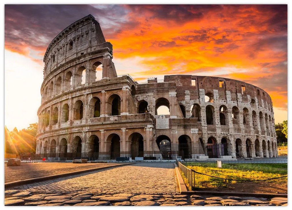 Tablou pe sticlă - Coloseum din Roma (70x50 cm)