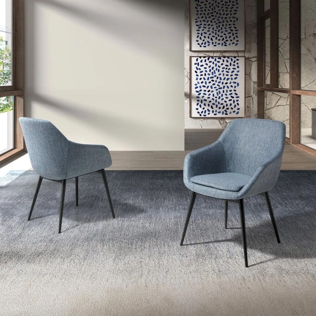 Scaun modern design italian tesatura Gri Albastrui