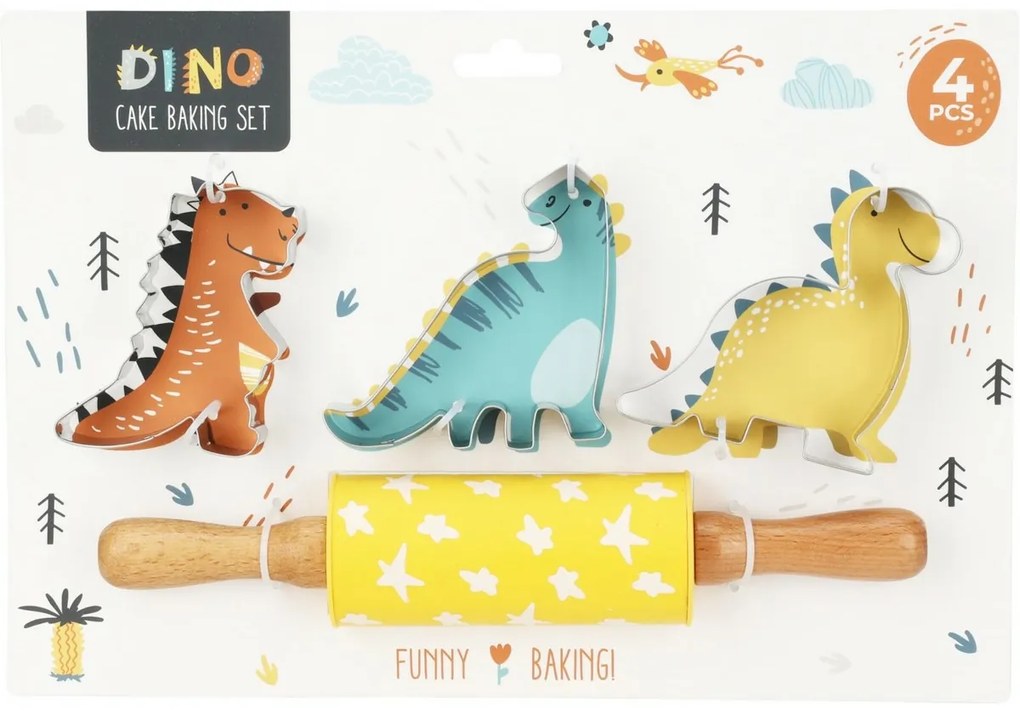 Set de copt pentru copii La Cucina Dino, 4 bucăți