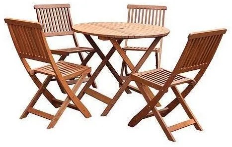 Set 4 scaune si masa din lemn, pentru gradina, terasa - GULDBORG