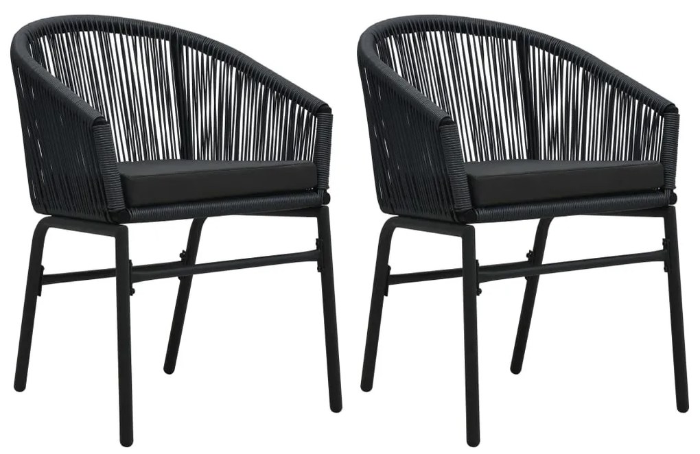 Set de mobilier pentru gradina, 3 piese, negru Negru, Lungime masa 80 cm, 3