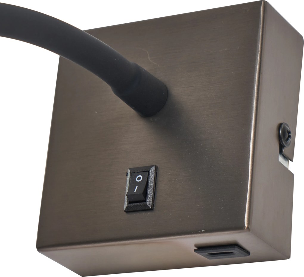 Set de 2 aplice moderne Gunmetal cu USB-C - Gosna
